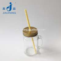 16oz empty glass jar with metal golden copper cap